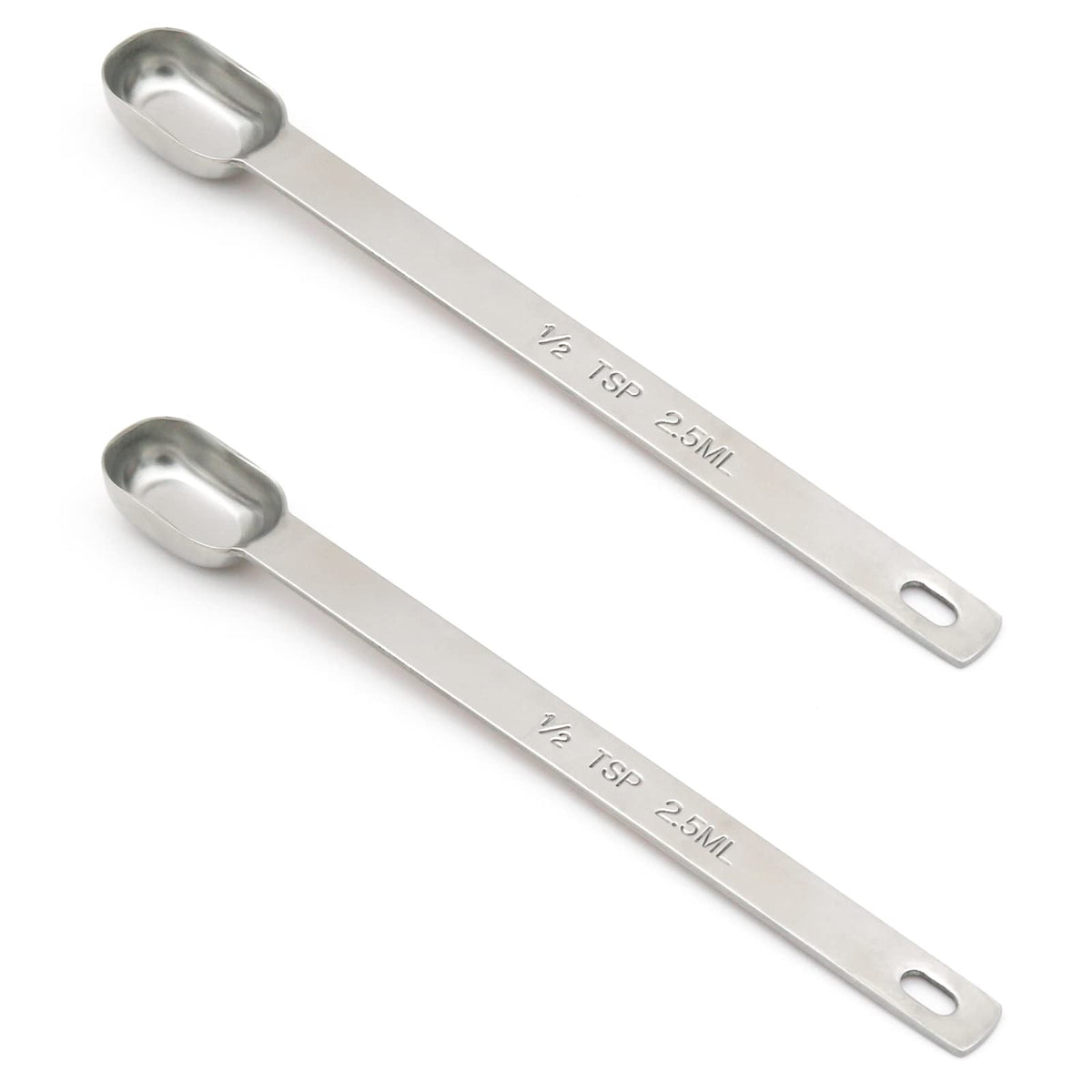 2PCS 1TSP(5ML) Measuring Spoon, Stainless Steel Long Handle Teaspoons