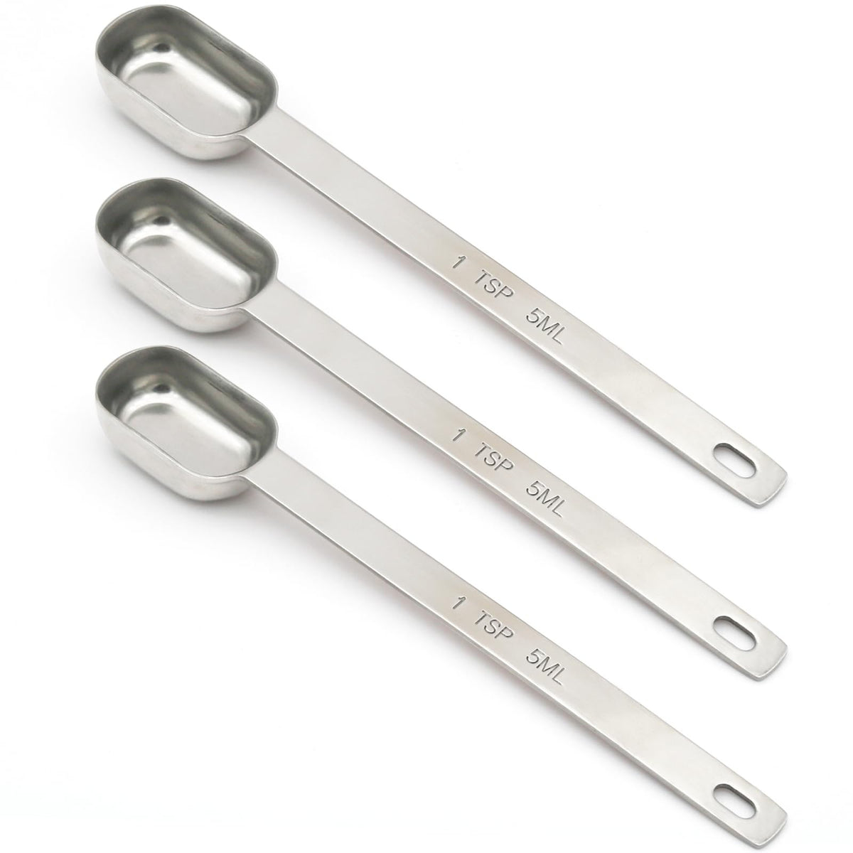 2PCS 1TSP(5ML) Measuring Spoon, Stainless Steel Long Handle Teaspoons