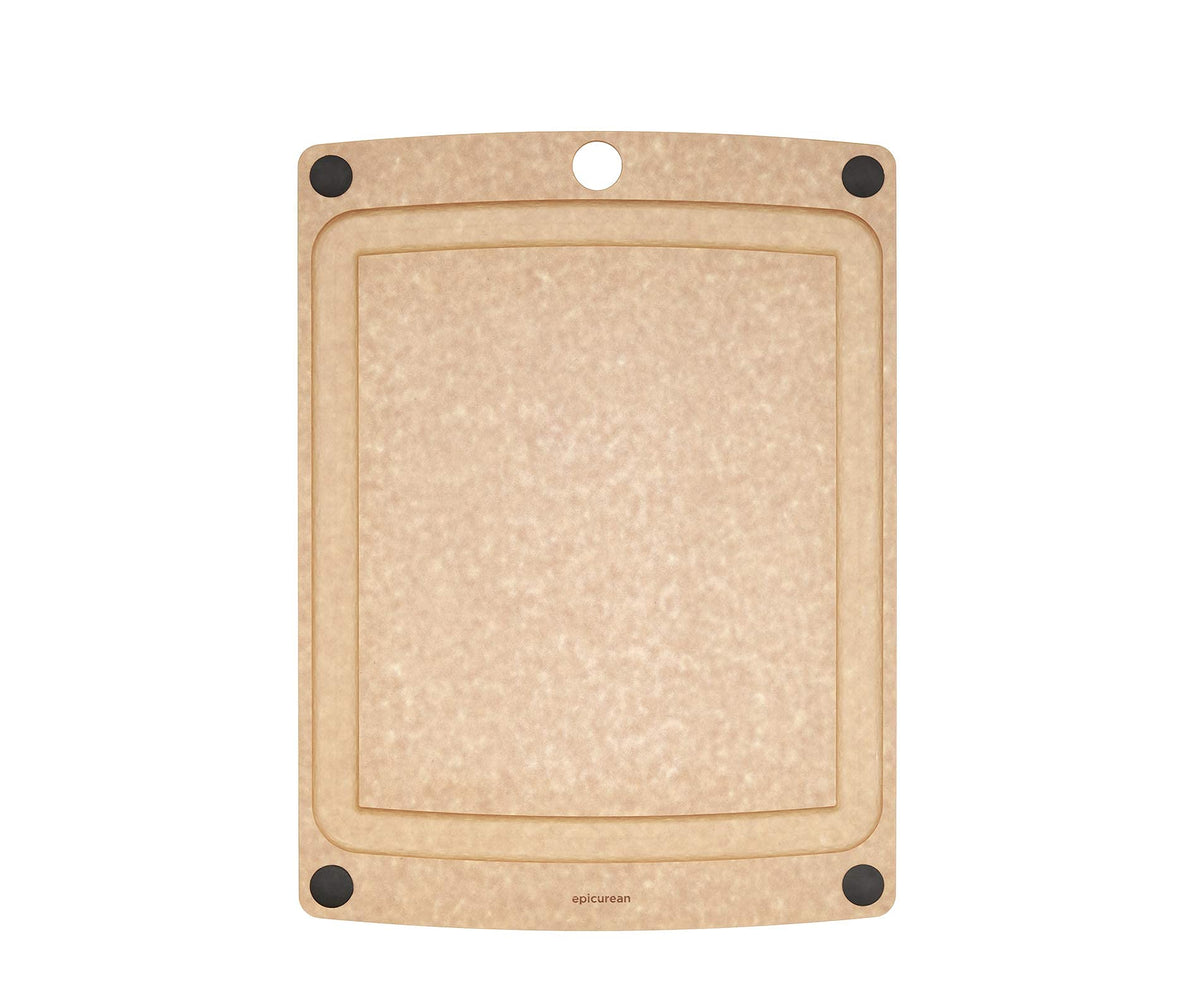 Epicurean All-In-One Cutting Board with Non-Slip Feet and Juice Groove - Non-toxic, Dishwasher Safe, Made in the USA, 10" x 7", Nutmeg