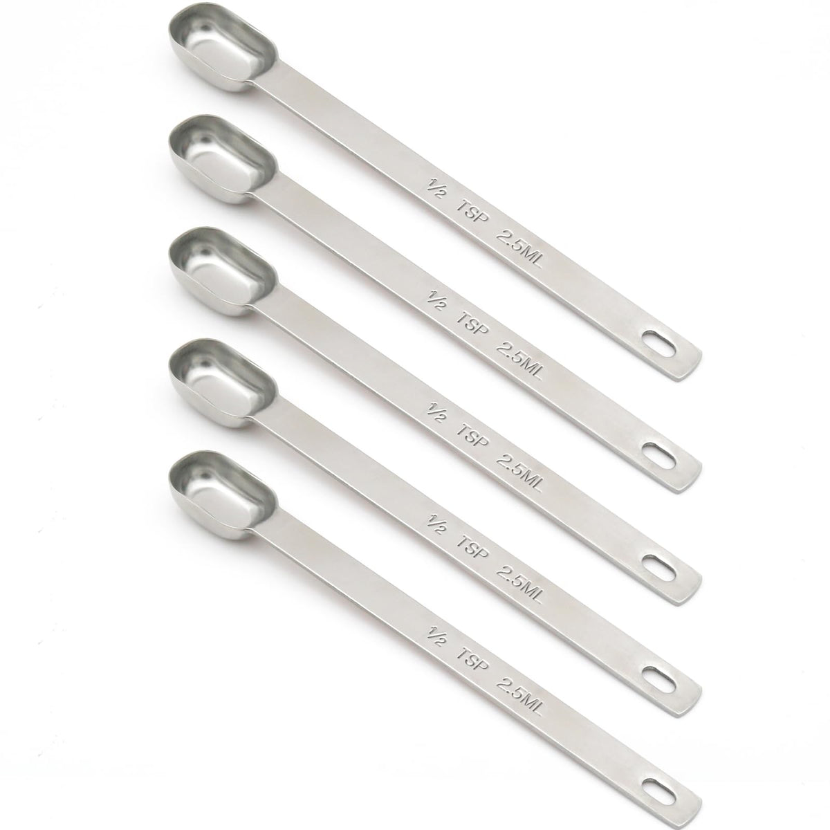 2PCS 1TSP(5ML) Measuring Spoon, Stainless Steel Long Handle Teaspoons