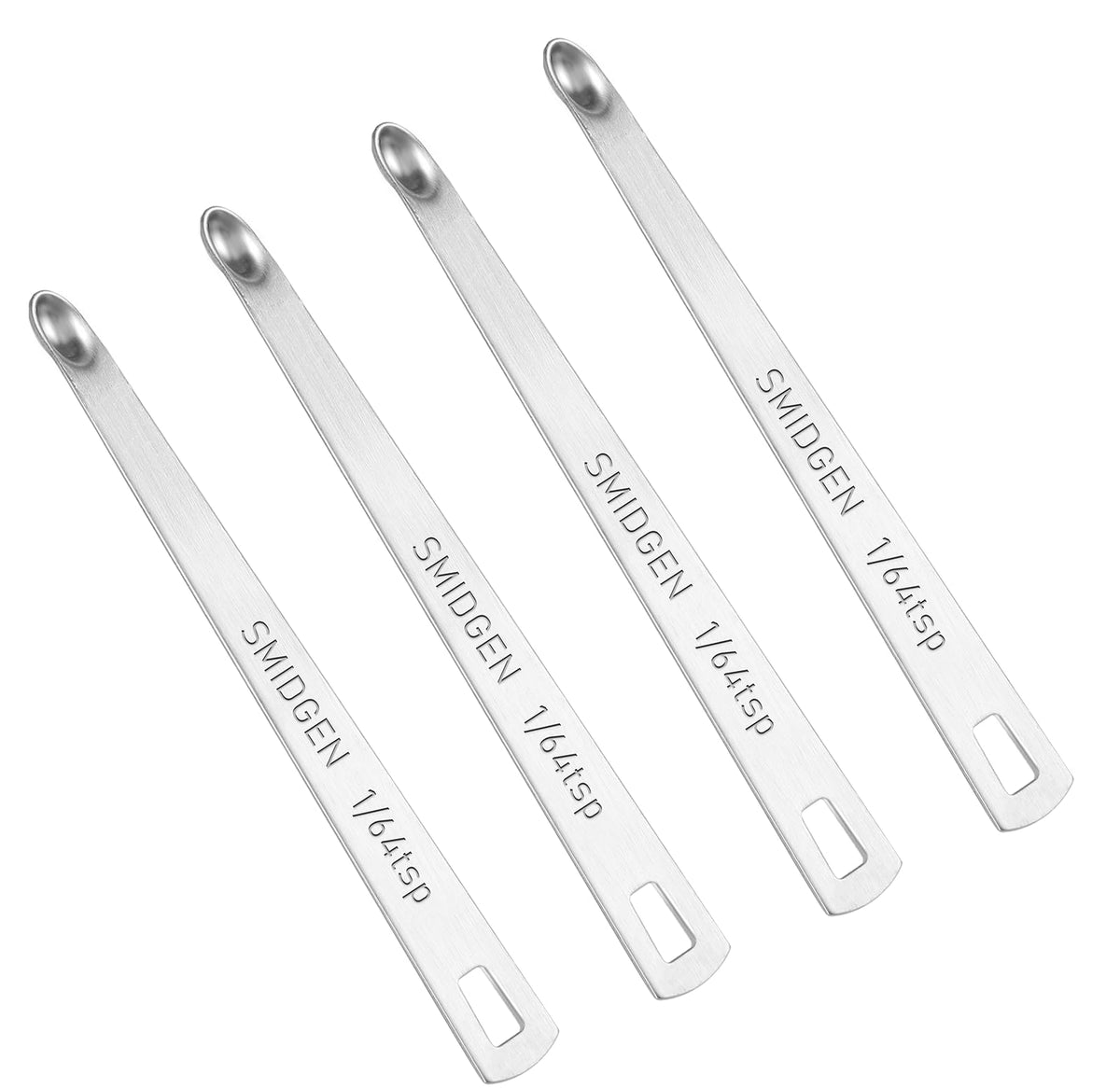 4 PCS 1/4 Teaspoon (1/4 Tsp | 1.25 mL | 1.25 cc) Single Measuring Spoon, Stainless Steel 1/4 Tsp Small Measuring Spoon Mini Measuring Spoons
