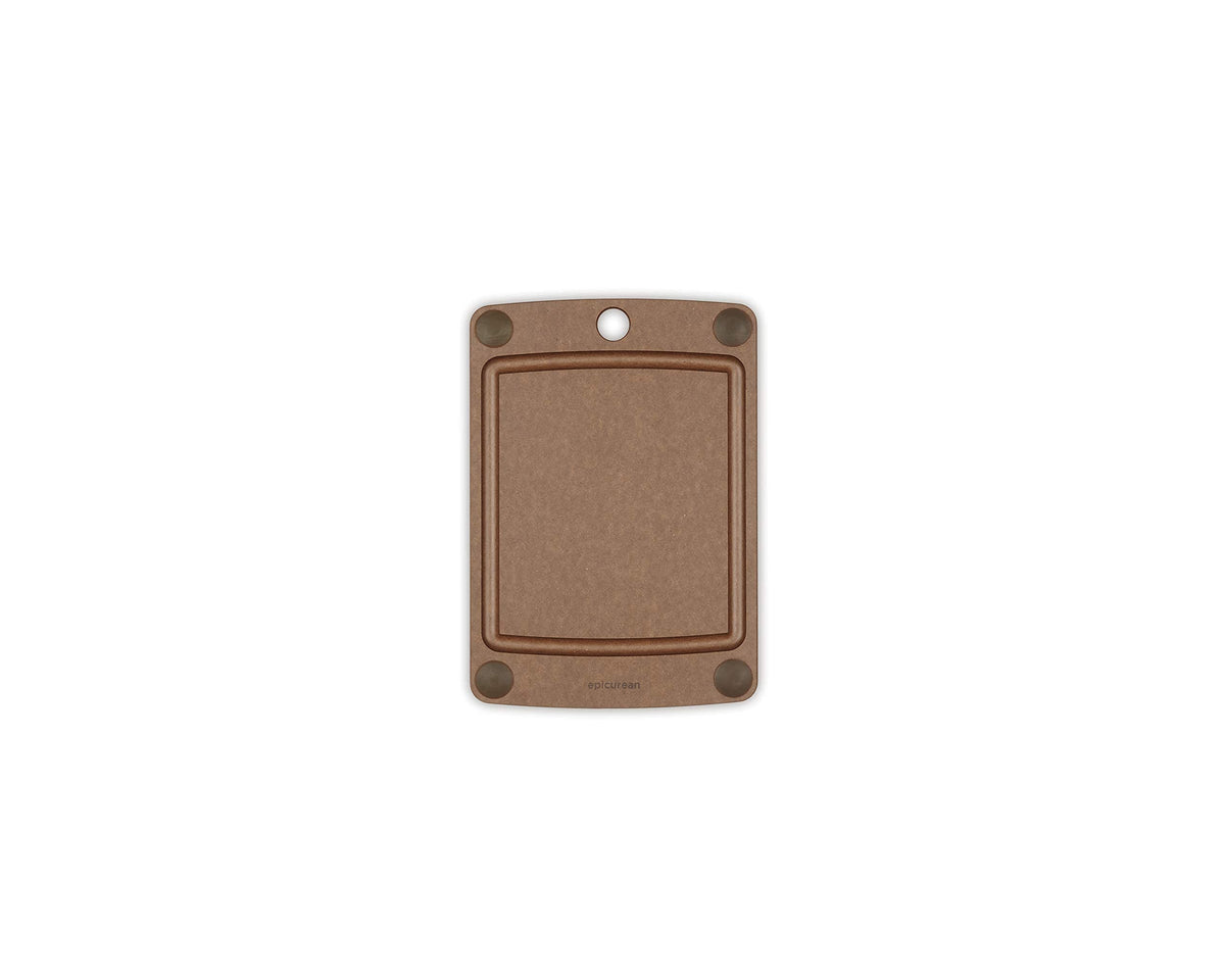 Epicurean All-In-One Cutting Board with Non-Slip Feet and Juice Groove - Non-toxic, Dishwasher Safe, Made in the USA, 10" x 7", Nutmeg