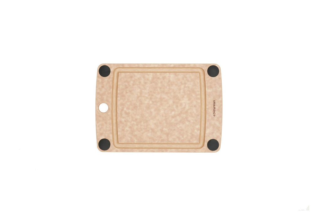 Epicurean All-In-One Cutting Board with Non-Slip Feet and Juice Groove - Non-toxic, Dishwasher Safe, Made in the USA, 10" x 7", Nutmeg
