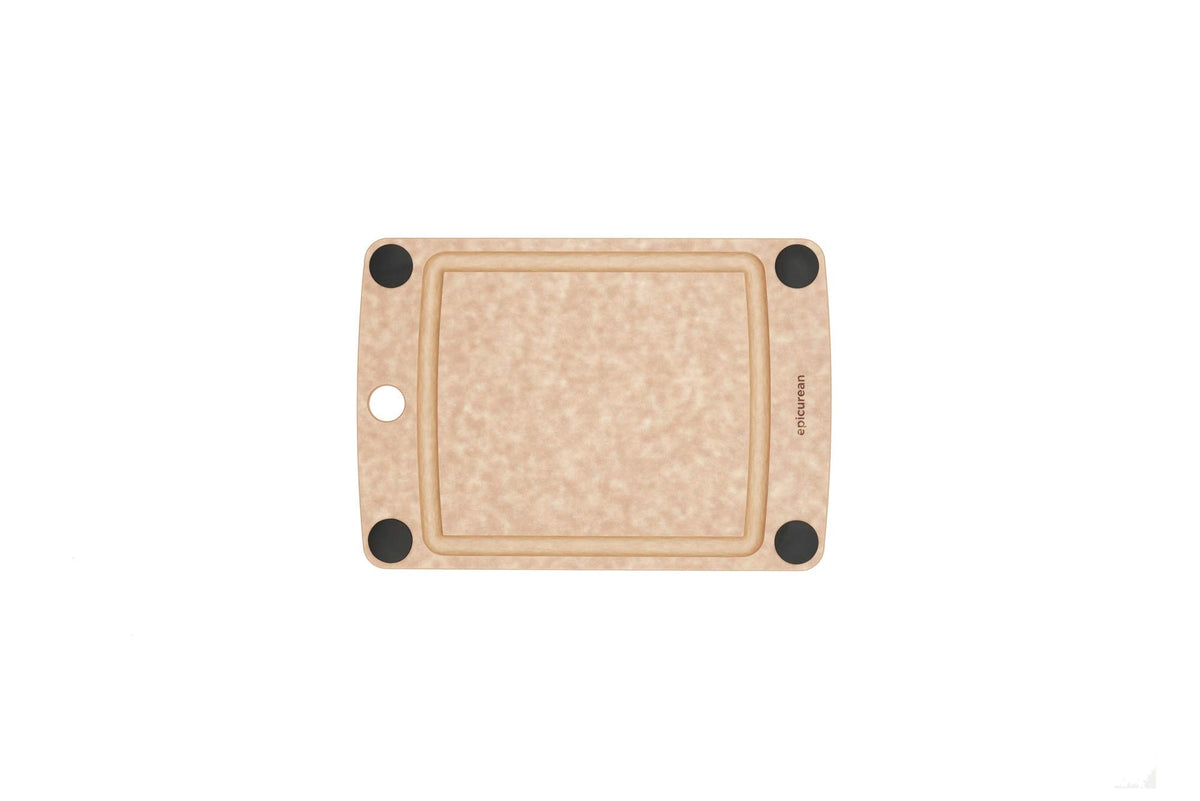 Epicurean All-In-One Cutting Board with Non-Slip Feet and Juice Groove - Non-toxic, Dishwasher Safe, Made in the USA, 10" x 7", Nutmeg
