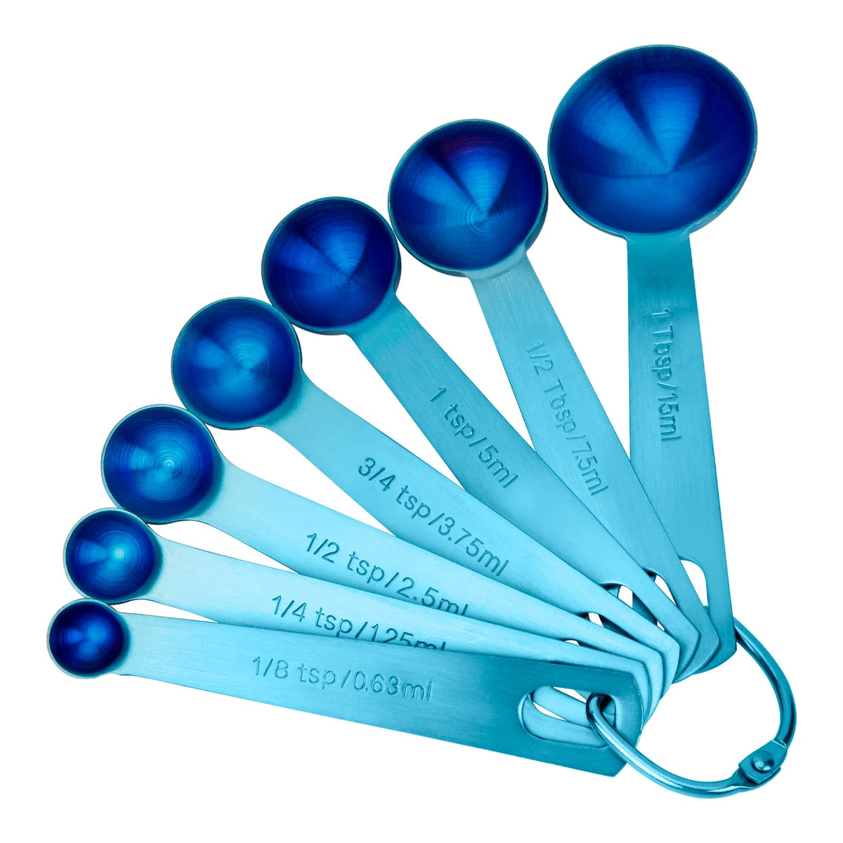 Measuring Spoons,304 Stainless Steel Measuring Cups & Spoon Set of 7 Piece:1Tbsp&1/2Tbsp,1tsp,3/4tsp,1/2tsp,1/4tsp,1/8tsp Teaspoon Coffee Scoop Tablespoon for Dry and Liquid Ingredients,Gold