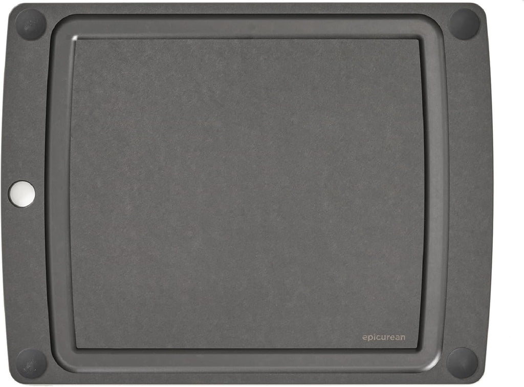 Epicurean All-In-One Cutting Board with Non-Slip Feet and Juice Groove, 10" × 7", Natural/Black