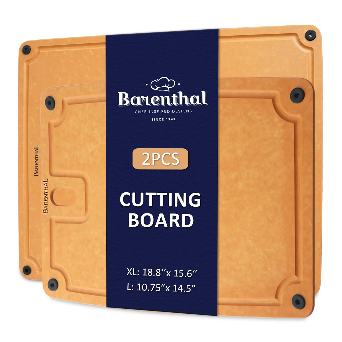 2PC Cutting Boards for Kitchen Dishwasher Safe Eco-Friendly Composite Cutting Board, Reversible Chopping Board with Handles & Juice Grooves, Small & Medium Cutting Board for Kitchen