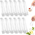 10Pcs Clear Plastic Serving Tongs, 6.3 Inches Small Disposable