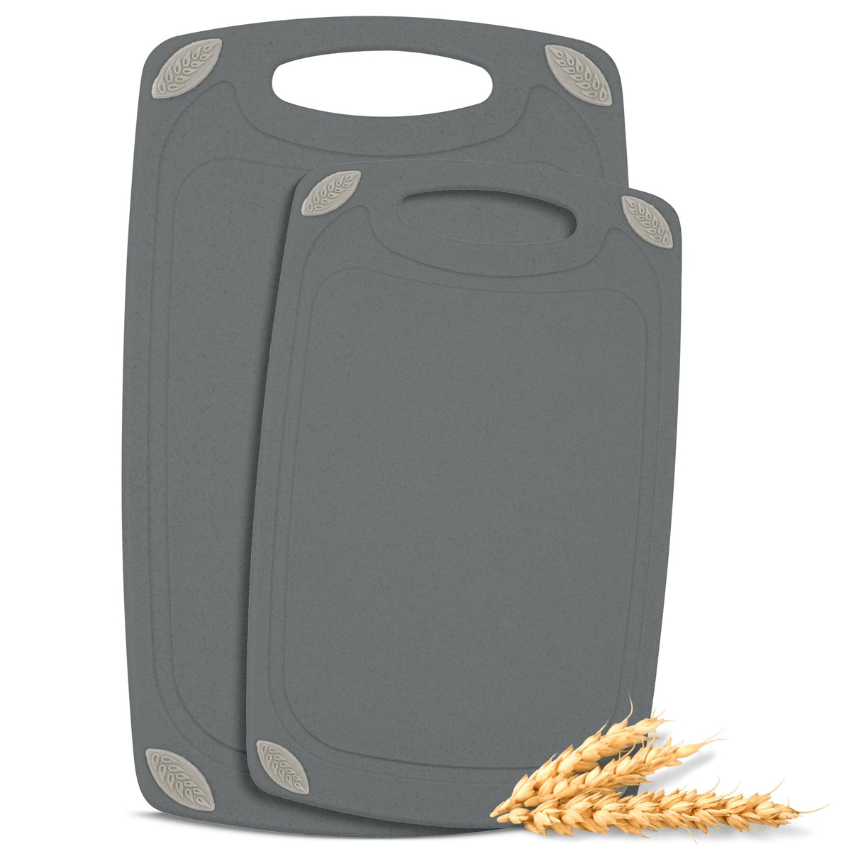 AXIOM CREATIONS 2-Piece Reversible Cutting Board Set Made with Natural Wheat Straw Fiber, Eco-Conscious Food Safe Kitchen Essentials, Gluten Free & BPA Free Chopping Boards for Kitchen