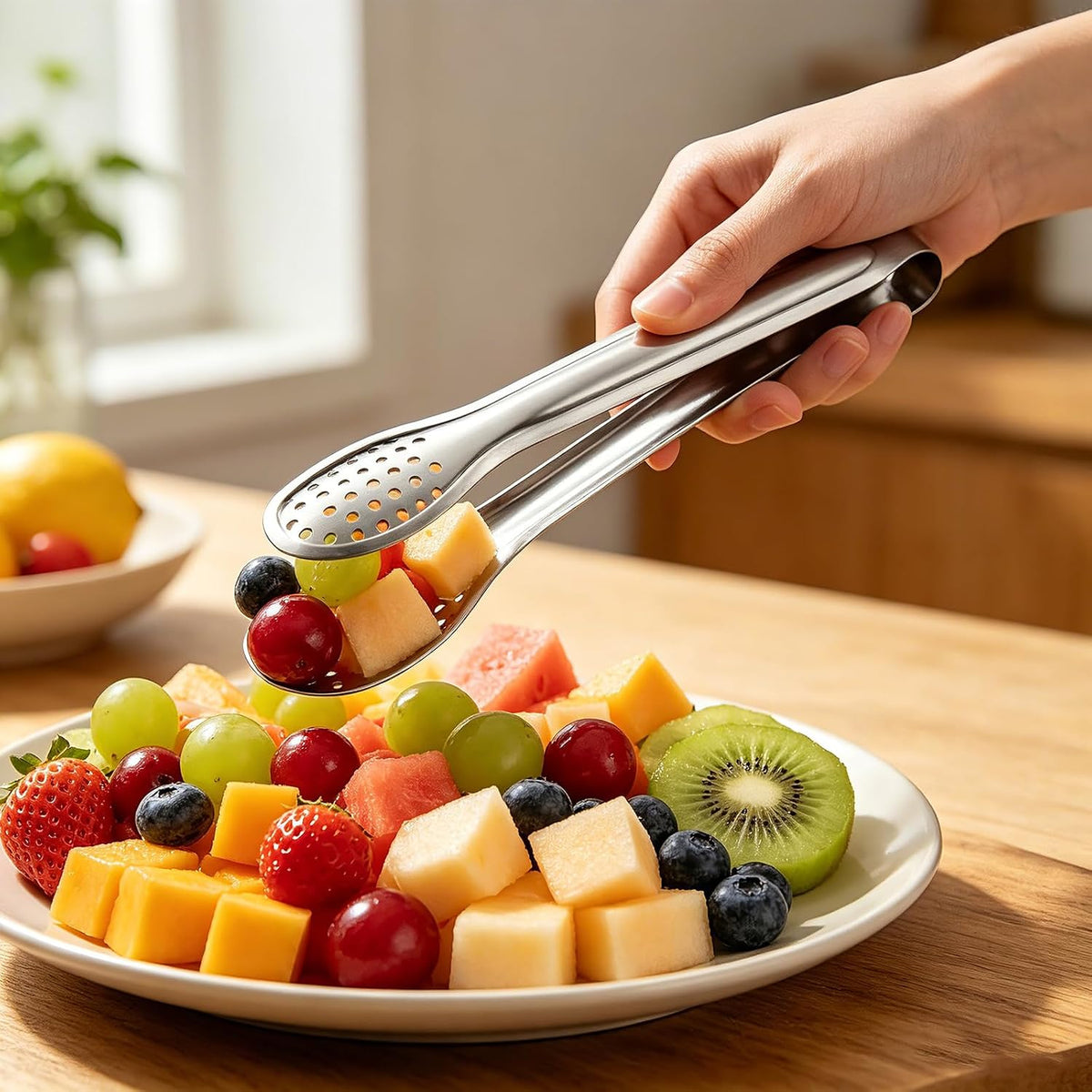 6-Inch Stainless Steel Mini Tongs, 8-Pack for Serving Food