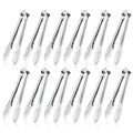 12 Pack Small Serving Tongs,XEVOM Stainless Steel Sugar Tongs Mini Appetizers Tongs Mental Kitchen Tongs for Serving Food (5inch)