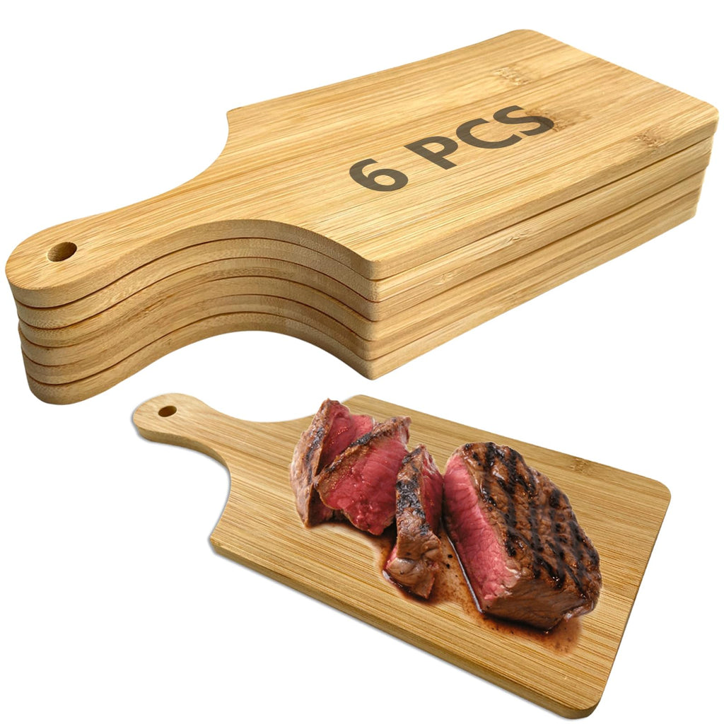11x5 In Mini Charcuterie Boards,6 Pcs Small Wood Cutting Board Bulk Cutting Board for Crafts with Handle,Laser Engraving Cutting Boards Blank,Unfinished Wood Cutting Boards,Mini Cheese Board as Gift