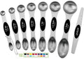Spring Chef Stainless Steel 8 Magnetic Measuring Spoons Set, Winter Frost