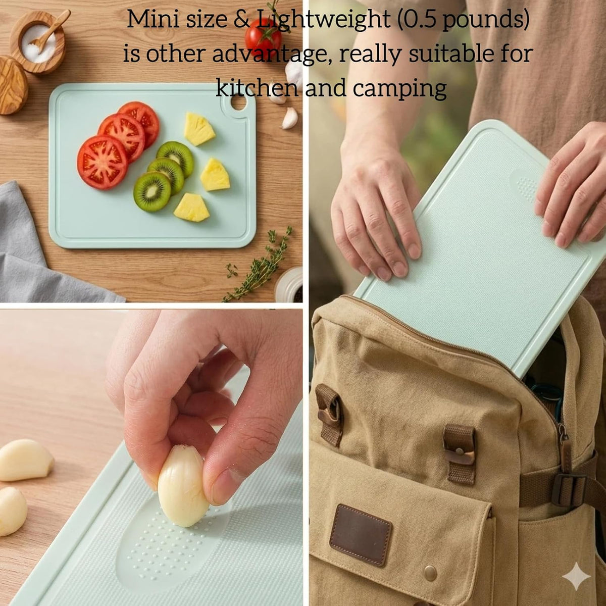 11.8 X 8.5 inch Plastic Mini Cutting Board High-Density Non-Slip Chopping Board for Kitchen BPA-Free Small Cutting Boards Dishwasher Safe