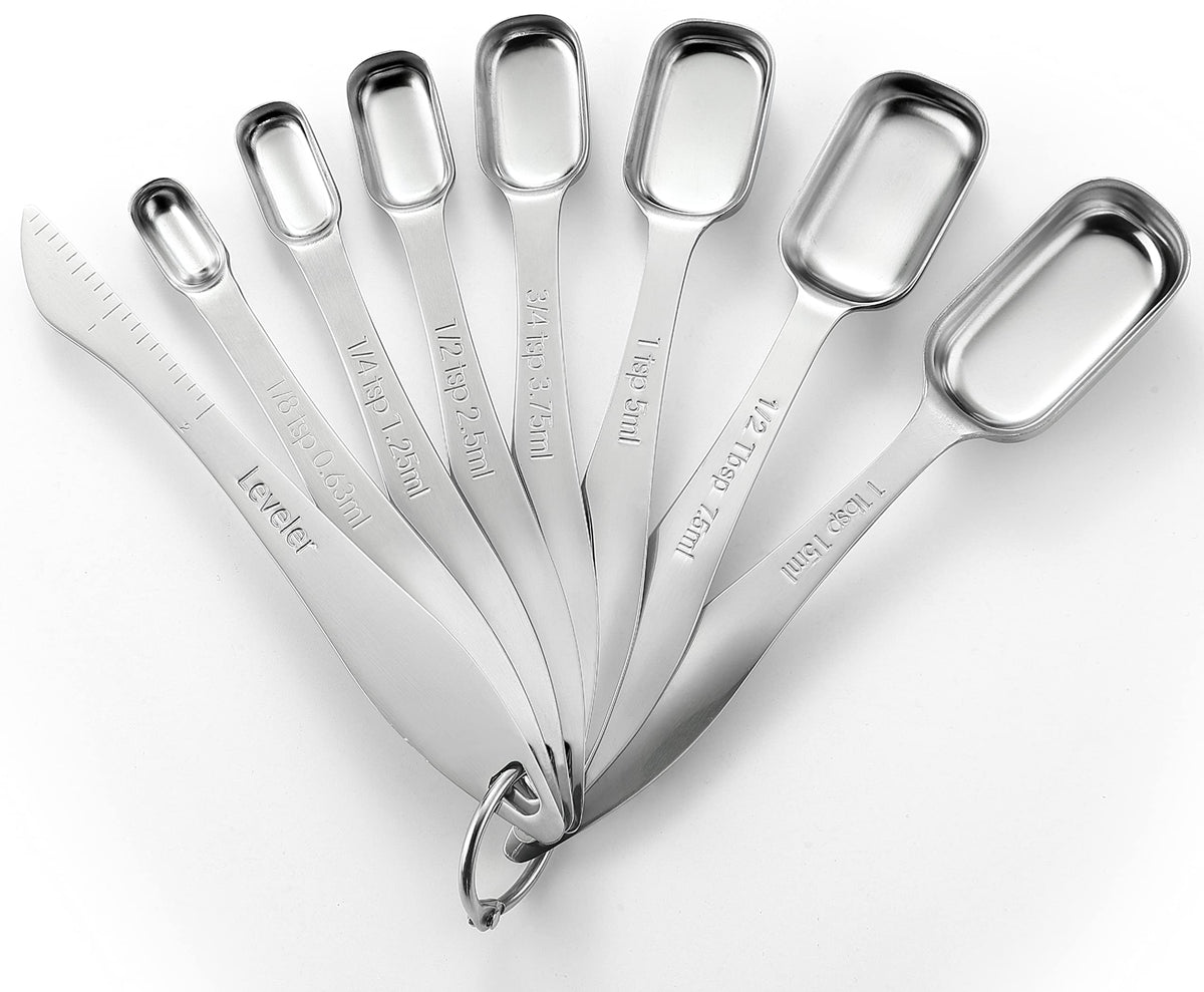 Spring Chef Stackable Stainless Steel Measuring Spoons Set of 6 w/Leveler