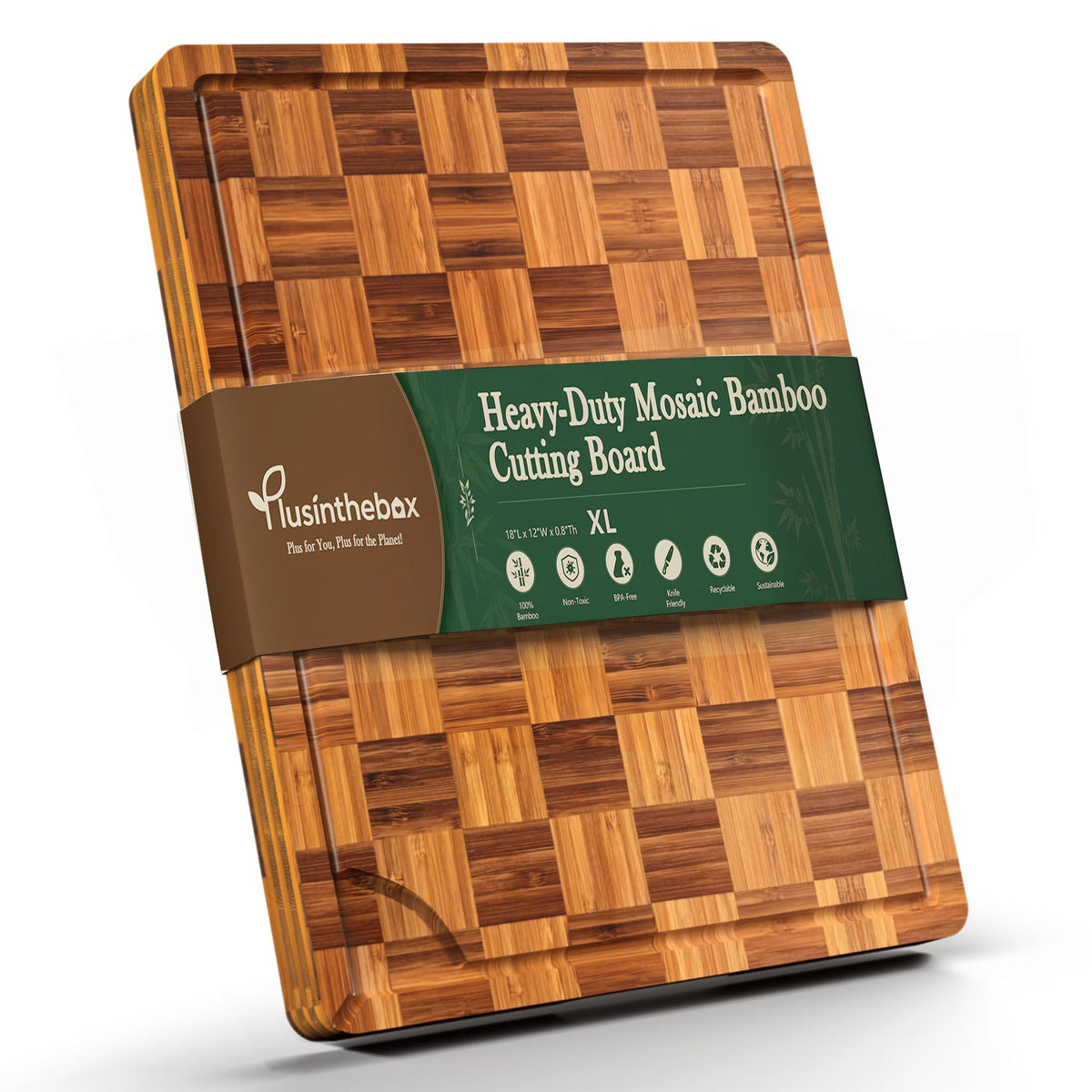 Cutting Board Set of 3 with Holder Checkered Cutting Boards for Kitchen